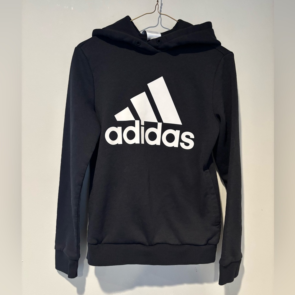 Adidas Black Hoodie with White Logo
